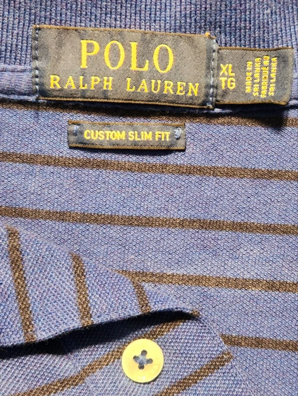 Polo by Ralph Lauren Men's Blue Striped Polo Shirt